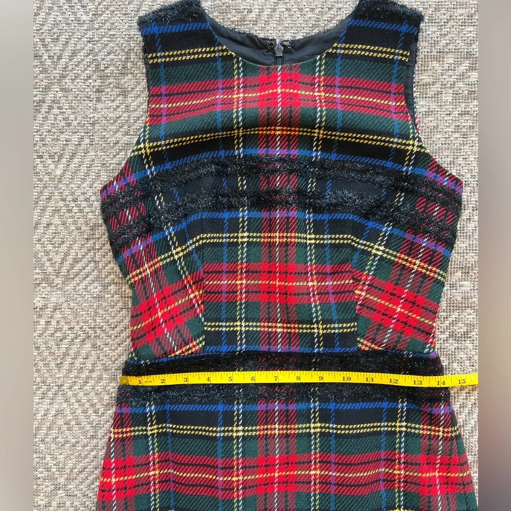 NWOT JCrew Dress Womens Size 0 Sheath Holiday Dress in Lurex Stewart Tartan - Picture 3 of 8